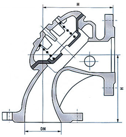 100A角型定水位閥結構示意圖 100A角型定水位閥結構示意圖