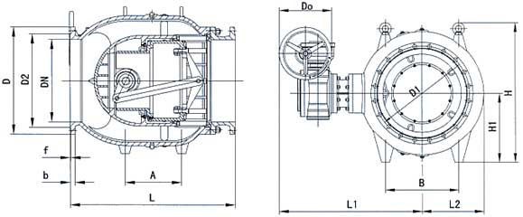 LT942X型活塞式流量調節閥結構示意圖