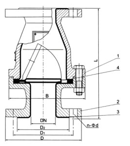 H44Fs旋啟式襯氟塑料止回閥 H44Fs旋啟式襯氟塑料止回閥