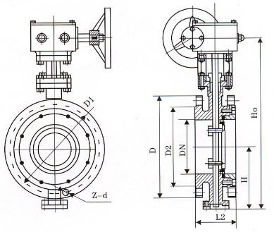 日標蝶閥結(jié)構(gòu)示意圖 日標蝶閥結(jié)構(gòu)示意圖